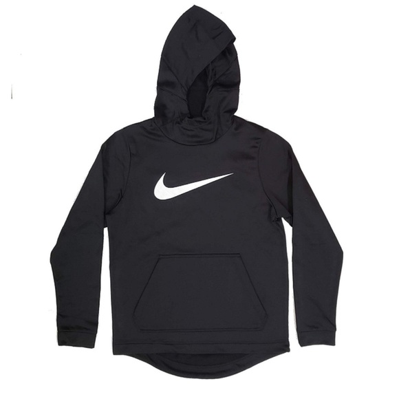 Nike Black Swoosh Logo Therma High Funnel Neck Hoodie Drifit XXL Like New - Picture 1 of 11